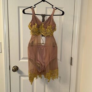 Custom lyrical costume lingerie style two piece costume